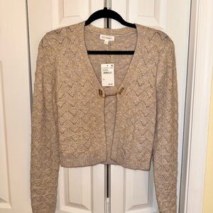 Nordstrom Taupe Textured Cardigan